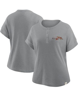 Fanatics Cincinnati Bengals Oversized Hometown Premium Henley Shirt - Gray