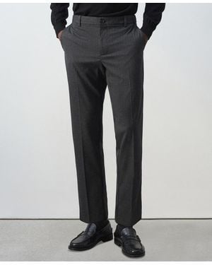 Mango Bologna Pleated Striped Cropped Pants - Black