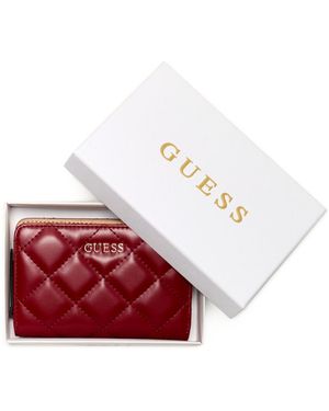 Guess Tinsley Quilted French Wallet - Red