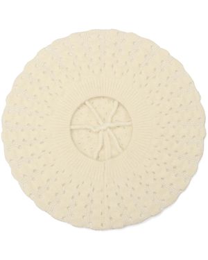 Kate Spade Bubble Stitch Solid Beret - White