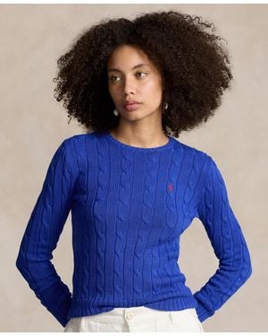 Polo Ralph Lauren Cable-knit Cotton Crewneck Sweater - Blue