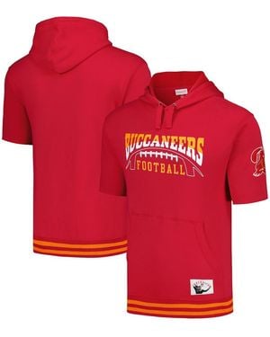 Mitchell & Ness Tampa Bay Buccaneers Pre-game Short Sleeve Pullover Hoodie - Red