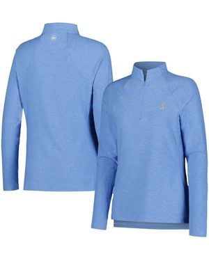Peter Millar The Players Melange Raglan Perth Quarter-zip Top - Blue