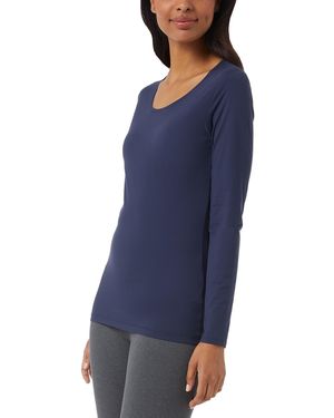 32 Degrees Long-sleeve Scoop-neck Top - Blue