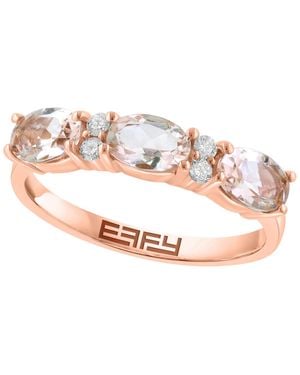 Effy Round Stackable Diamond And Morganite Ring (1/10 Ct. T.w. Diamond - Pink