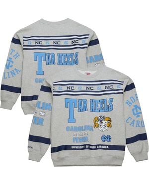 Mitchell & Ness North Carolina Tar Heels All Over Print Sweatshirt - Blue