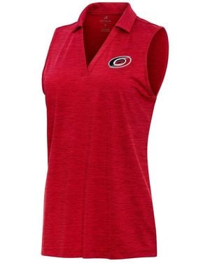 Antigua Carolina Hurricanes Layout Sleeveless V-neck Polo Shirt - Red