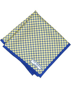 Ted Baker Square Neat Pattern Pocket Square - Blue