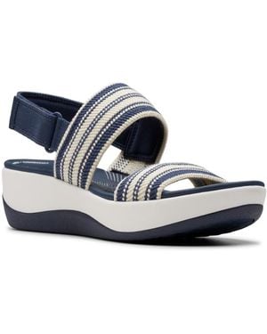 Clarks Cloudsteppers Arla Stroll Riptape Flat Sandals - Blue