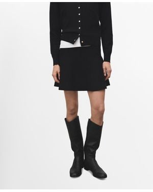 Mango Flared Knitted Skirt - Black