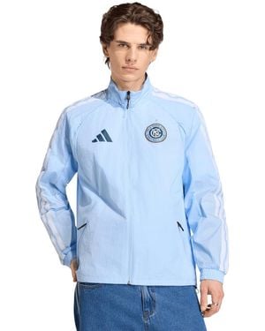 adidas New York City Fc 2026 Anthem Raglan Full-zip Jacket - Blue
