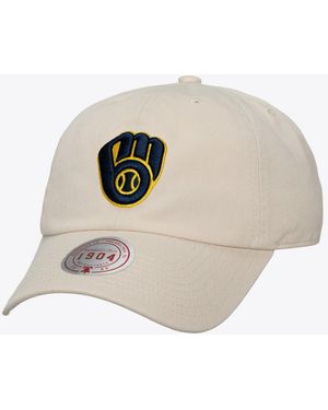 Mitchell & Ness And Milwaukee Brewers Off-season 1904 Strapback Adjustable Hat - White