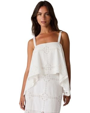 Steve Madden Ainslee Eyelet Sleeveless Top - White