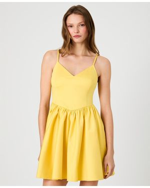 French Connection Sleeveless V-neck Mini Dress - Yellow