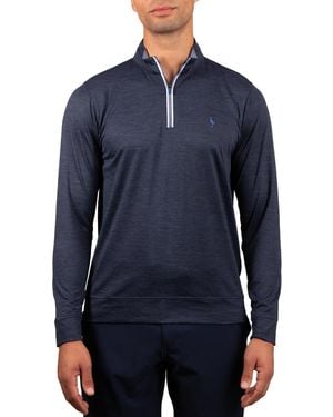 Tailorbyrd Solid Mesh Quarter Zip - Blue