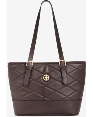 Giani Bernini Large Quilted Tulip Tote - Brown