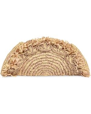 Sam Edelman Lily Large Floral Clutch Handbag - Natural