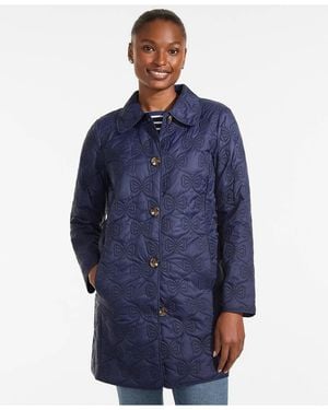 Lands' End Bow Quilted Insulated Coat - Blue