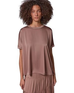 Donna Karan Weekend Crewneck Boxy Blouse - Brown