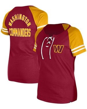 KTZ Washington Commanders Lace-up Raglan T-shirt - Red