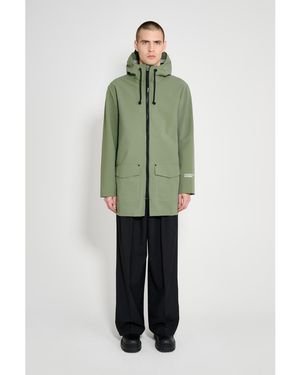 Stutterheim Stockholm Patch Matte Raincoat - Green