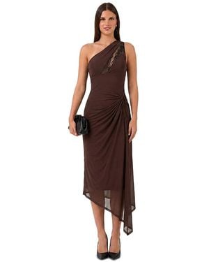 Rachel Roy Lace One-shoulder Midi Dress - Red