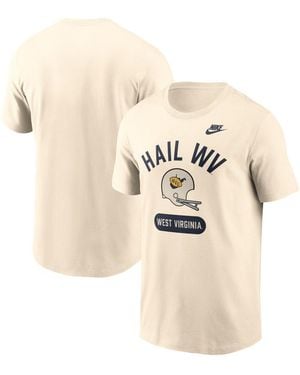 Nike West Virginia Mountaineers Legacy Arch Helmet T-shirt - Natural
