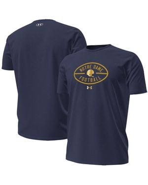Under Armour Notre Dame Fighting Irish 2026 Shamrock Series Metallic Football Icon Performance Cotton T-shirt - Blue