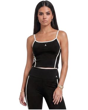 Alpenhaus Bernin Racerback Scoop-neck Crop Tank - Black
