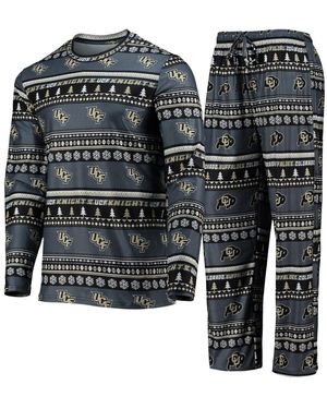 Concepts Sport Ucf Knights Ugly Sweater Long Sleeve T-shirt And Pants Sleep Set - Black