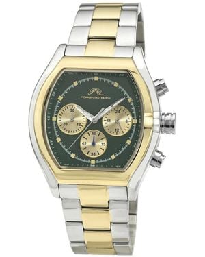 Porsamo Bleu Roman Chronograph Stainless Steel Two Tone And Watch 1291fros - Metallic