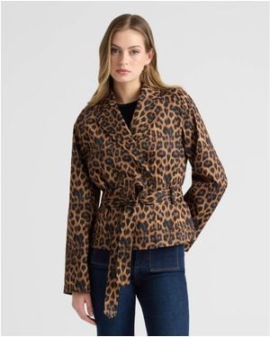 NVLT Double Breasted Short Trench Coat - Brown