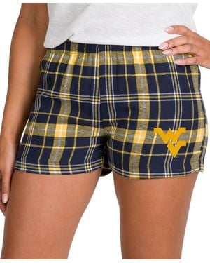 Concepts Sport Navy/gold West Virginia Mountaineers Ultimate Flannel Shorts - Blue
