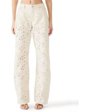Steve Madden Henrietta Button Front Jacket Rori Straight Jeans - White