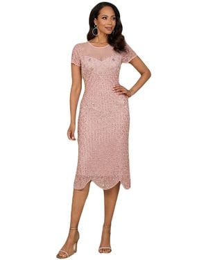 Lara Beaded Midi Dress - Pink