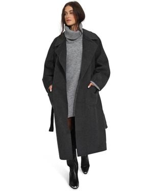 Belle & Bloom Big Girl Belted Wool Blend Coat - Black