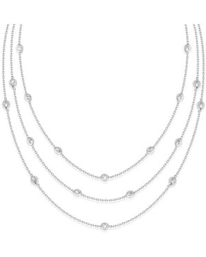 Ettika Crystal Dot Layered Necklace - White