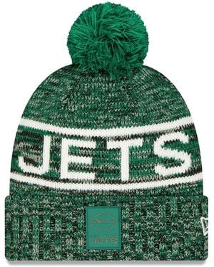 KTZ New York Jets 2025 Sideline Cold Weather Cuffed Pom - Green