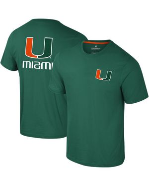 Colosseum Athletics Miami Hurricanes Logo Lockup Active Blend T-shirt - Green