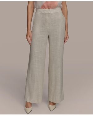 Donna Karan Linen-blend Wide-leg Pants - Multicolor