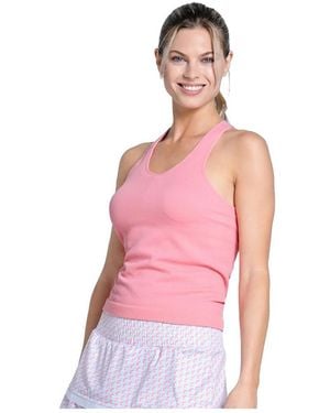 Lucky in Love Seamless Scoop Neck Tennis Tank - Pink