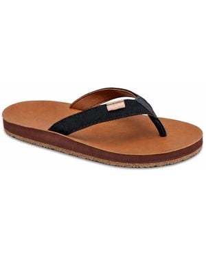 feel good Zensole Slim Kinderz Faux Leather Flip-flop Thong Sandals - Brown