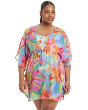 Bleu Rod Beattie Plus Size Bellissimo Cover-up Swim Caftan - White
