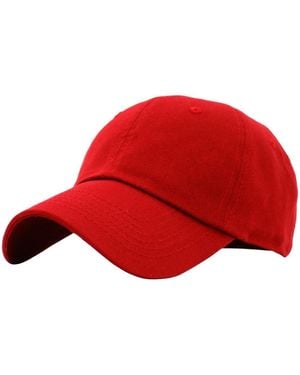 FURLING Classic Cotton Adjustable Low Crown Baseball Cap - Red