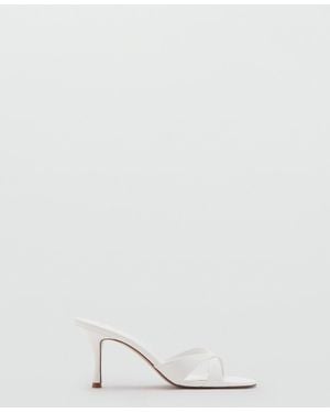 Mango Heel Non-structured Sandals - White