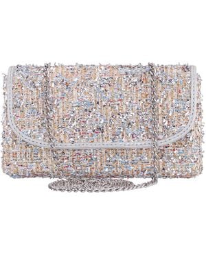 Nina Cerise Metallic Tweed Mini Crossbody Handbag - Gray