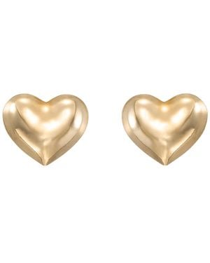 Macy's Heart Shape High Polished Stud Earrings - Natural