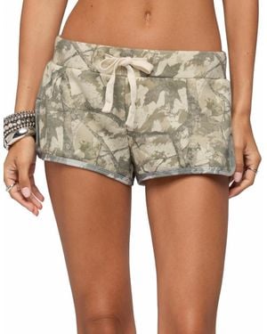 Edikted Harlie Camo French Terry Pull-on Shorts - Green