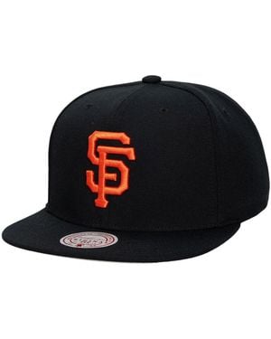 Mitchell & Ness And San Francisco Giants Side Logo Snapback Hat - Blue