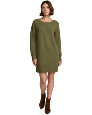 Lands' End Fuzzy Bow Back Mini Sweater Dress - Green